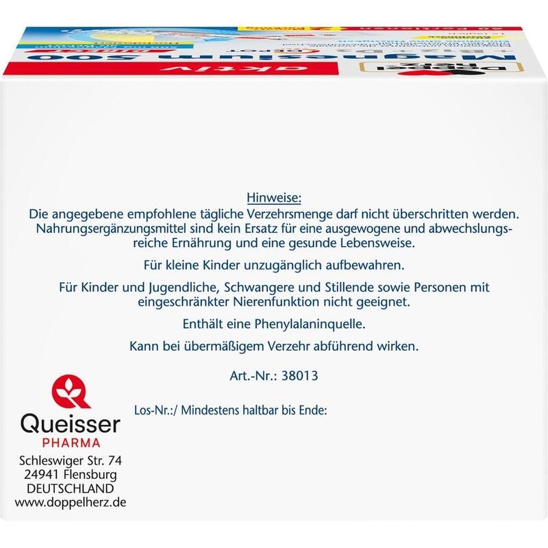 DOPPELHERZ Magnesium 500+B12+D3 Depot DIRECT Pell.