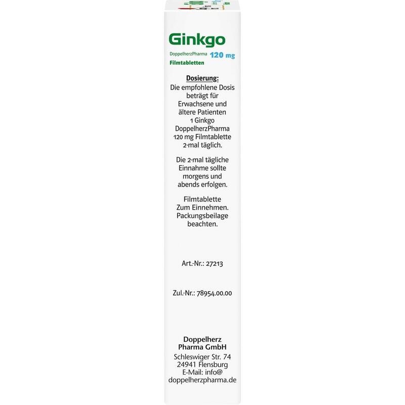 GINKGO DOPPELHERZPHARMA 120 mg Filmtabletten
