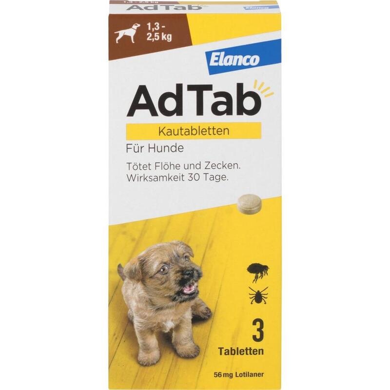 ADTAB 56 mg Kautabletten für Hunde 1,3-2,5 kg