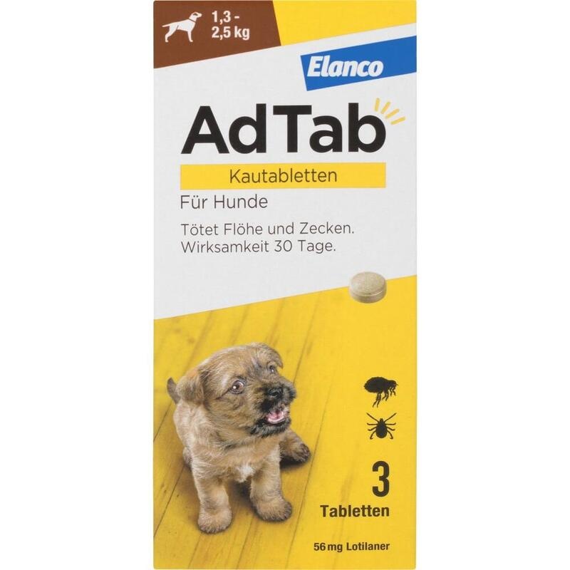 ADTAB 56 mg Kautabletten für Hunde 1,3-2,5 kg