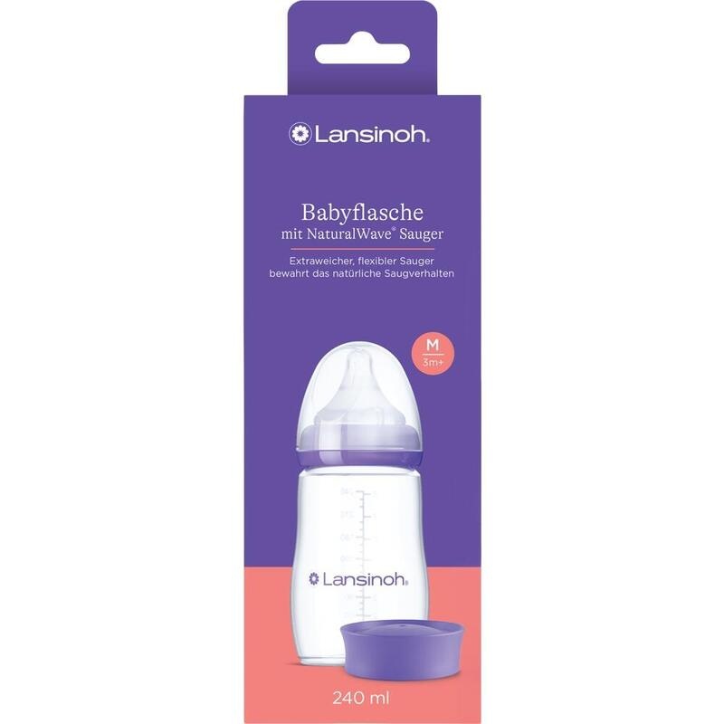 LANSINOH NaturalWave Babyflasche 240ml & Sauger M