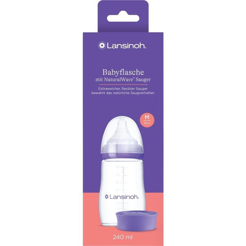 LANSINOH NaturalWave Babyflasche 240ml & Sauger M