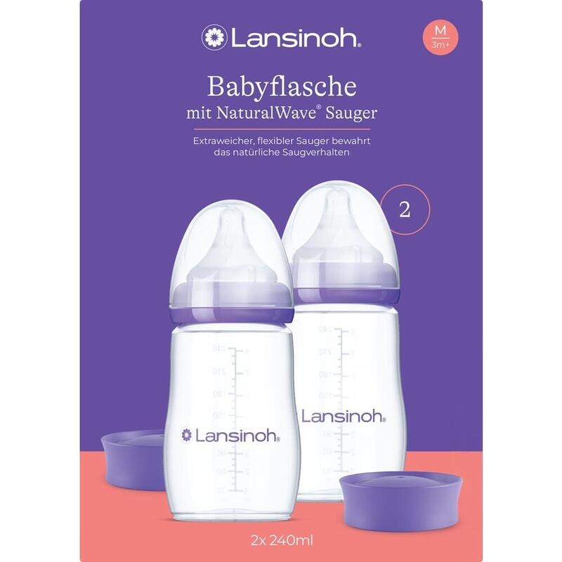 LANSINOH NaturalWave Babyflaschen 240ml & Sauger M