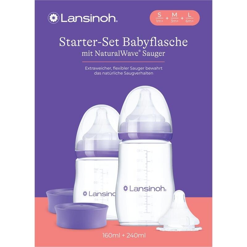LANSINOH NaturalWave Starter-Set Babyfla.&Sauger