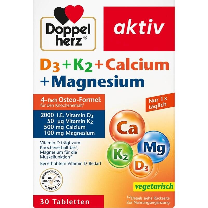 DOPPELHERZ D3+K2+Calcium+Magnesium Tabletten