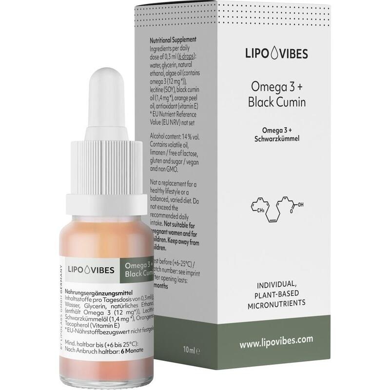 LIPOVIBES Pure Omega-3+Schwarzkümmel Tropf.z.Einn.