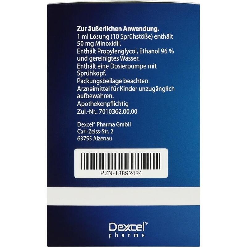 MINOXIDIL Dexcel 50 mg/ml Spray z.Anw.a.d.Kopfhaut