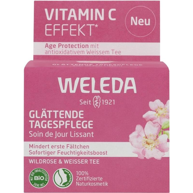 WELEDA glättende Tagespflege Wildrose & weißer Tee