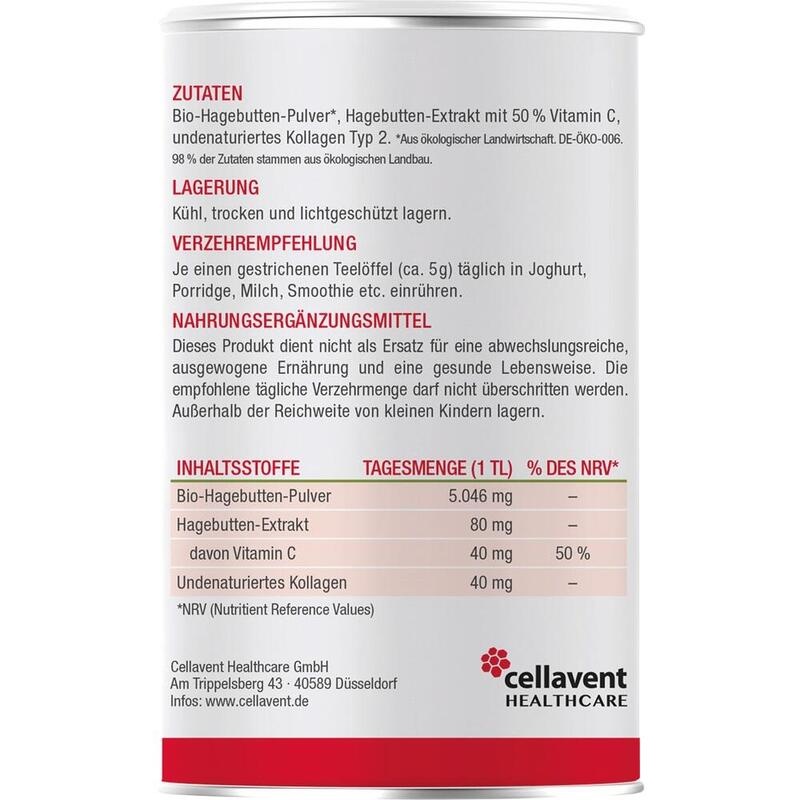 ROSEHIP PLUS Hagebutte Kollagen2 Vit.C Pulver