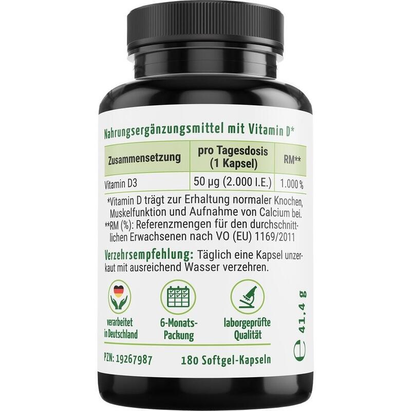 VIRISOLIS Vitamin D3 forte 2.000 I.E. Kapseln