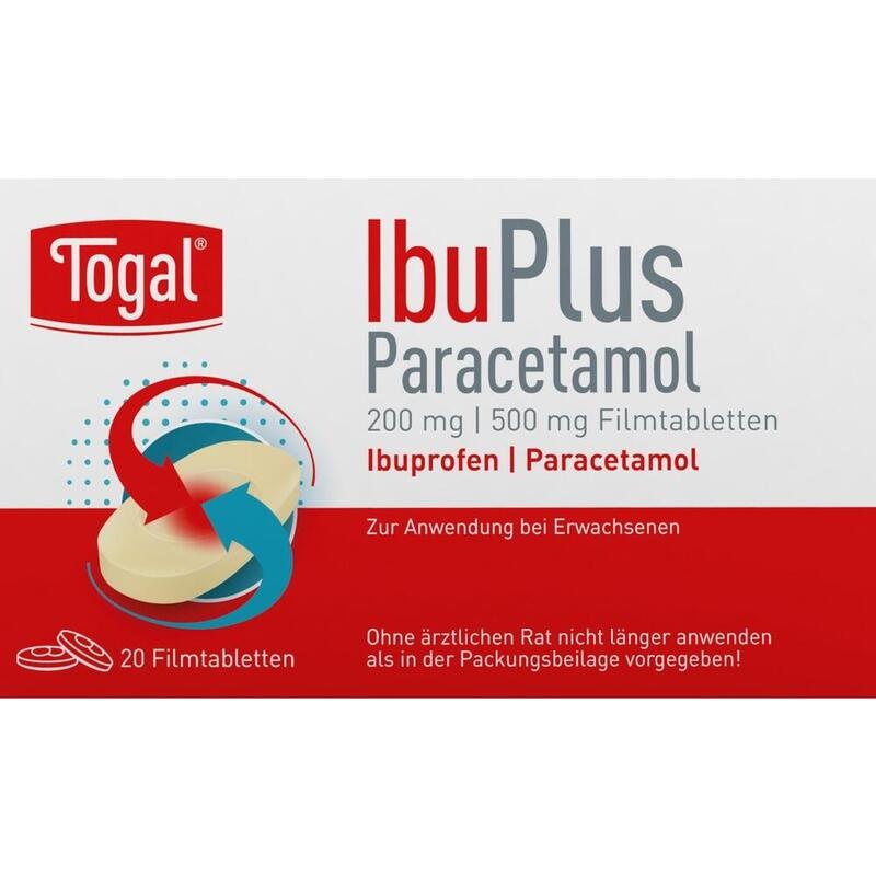 TOGAL IbuPlus Paracetamol 200 mg/500 mg Filmtabl.