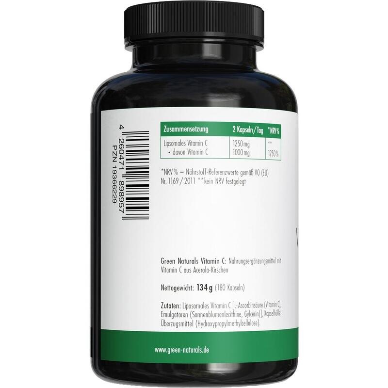 GREEN NATURALS Vit.C 1250 mg liposomal vegan Kaps.