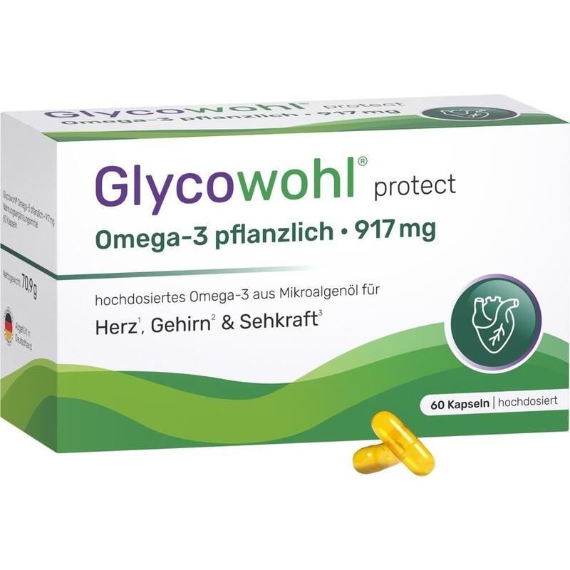 GLYCOWOHL Omega-3 Kapseln 917 mg vegan+DHA+EPA