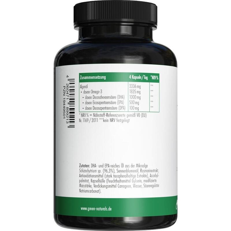 GREEN NATURALS Omega-3 Kapseln 1835 mg vegan+DHA