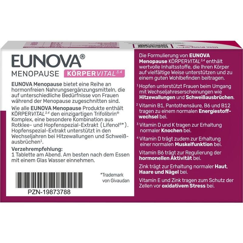 EUNOVA Menopause Körper Vital Tabletten