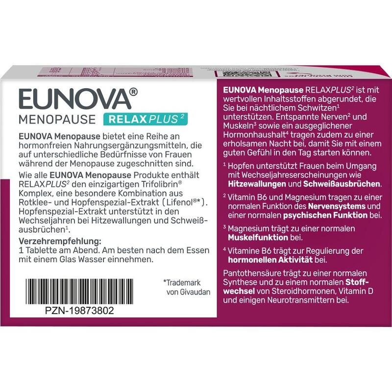 EUNOVA Menopause Relax Plus Tabletten