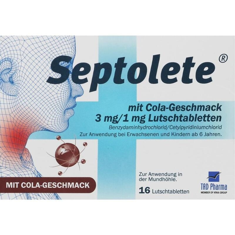 SEPTOLETE m.Cola-Geschmack 3mg/1mg Lutschtabletten